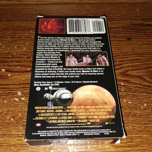 The Mission to Mars (VHS, 2000,Touchstone Pictures) Gary Sinise Jerry O'Connell - Picture 2 of 6
